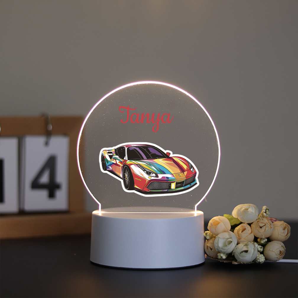 TEMU 2d Flat, 1pc Custom Name Night Light, Led Warm Rainbow Night Light, Creative Night Light, Decorative Desk Lamp Light, Valentine's Day Gifts,