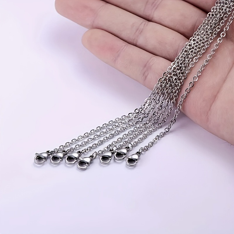 10pcs Minimalist Stainless Steel O-Shaped Chain Necklaces