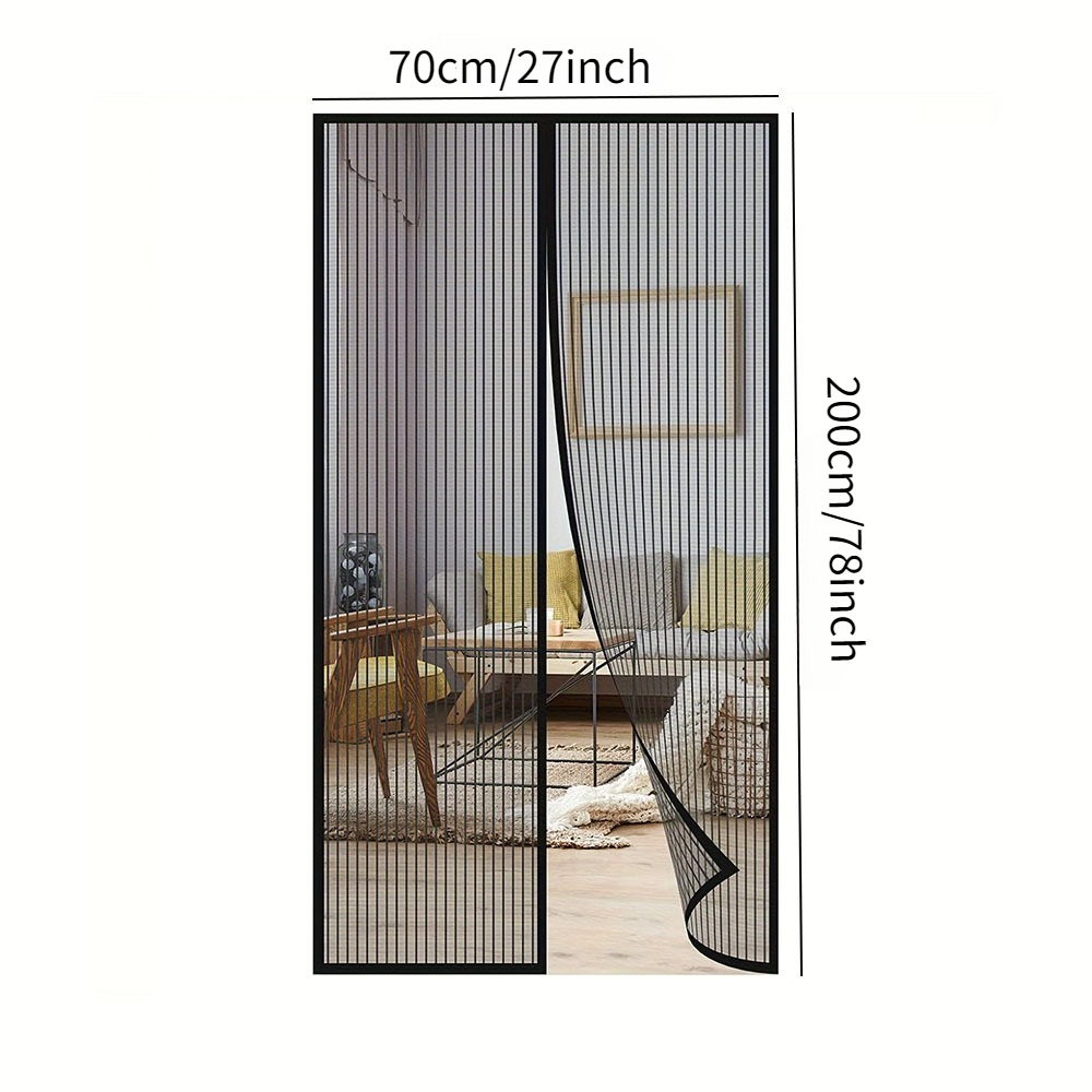 E-shop 1 Stück Mesh-Moskitoschutz-Türvorhang, automatisch schließendes, haustierfreundliches Netz, bohrfreie Schnellmontage für Türen & Fenster,