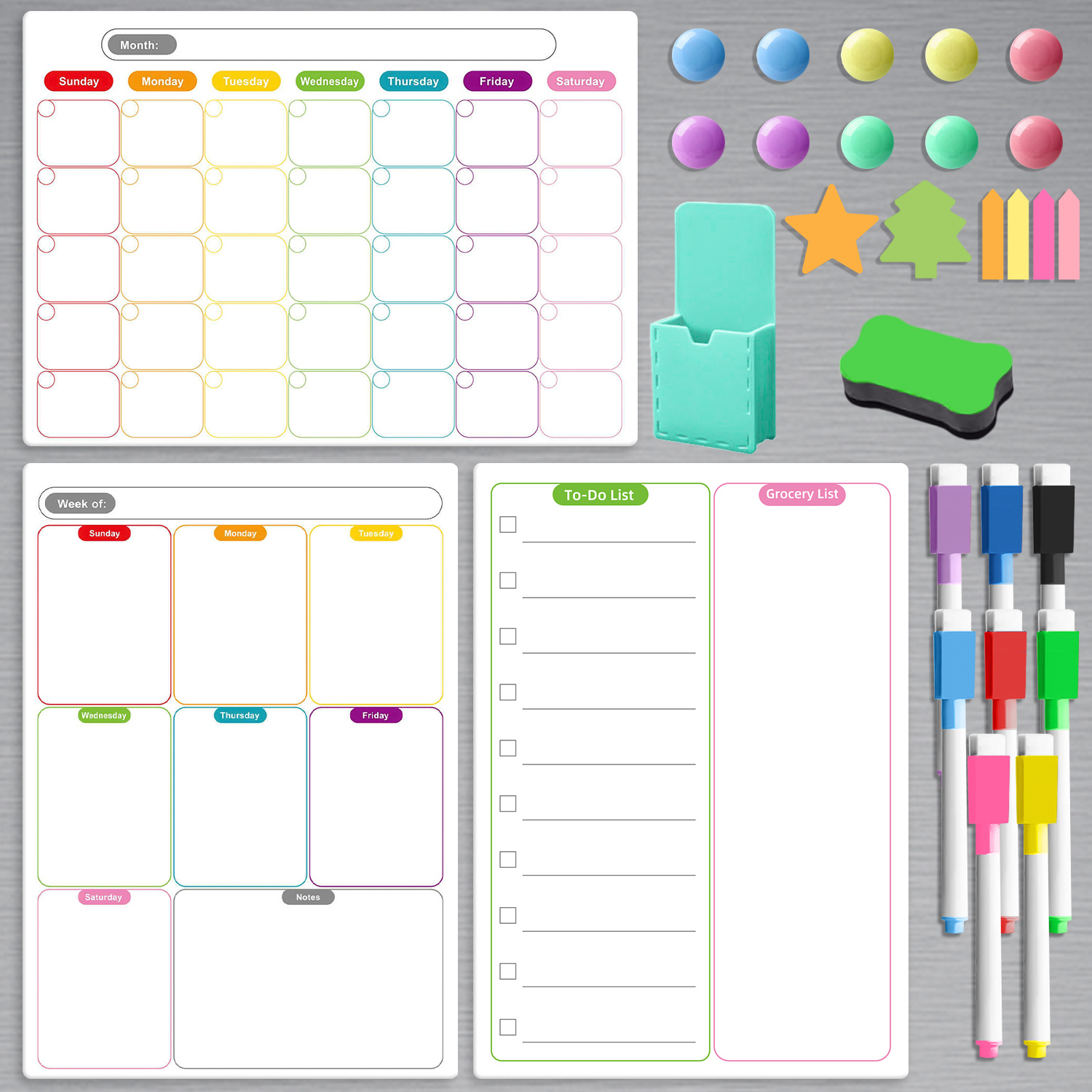 magnetic dry erase calendar whiteboard set including month - Temu