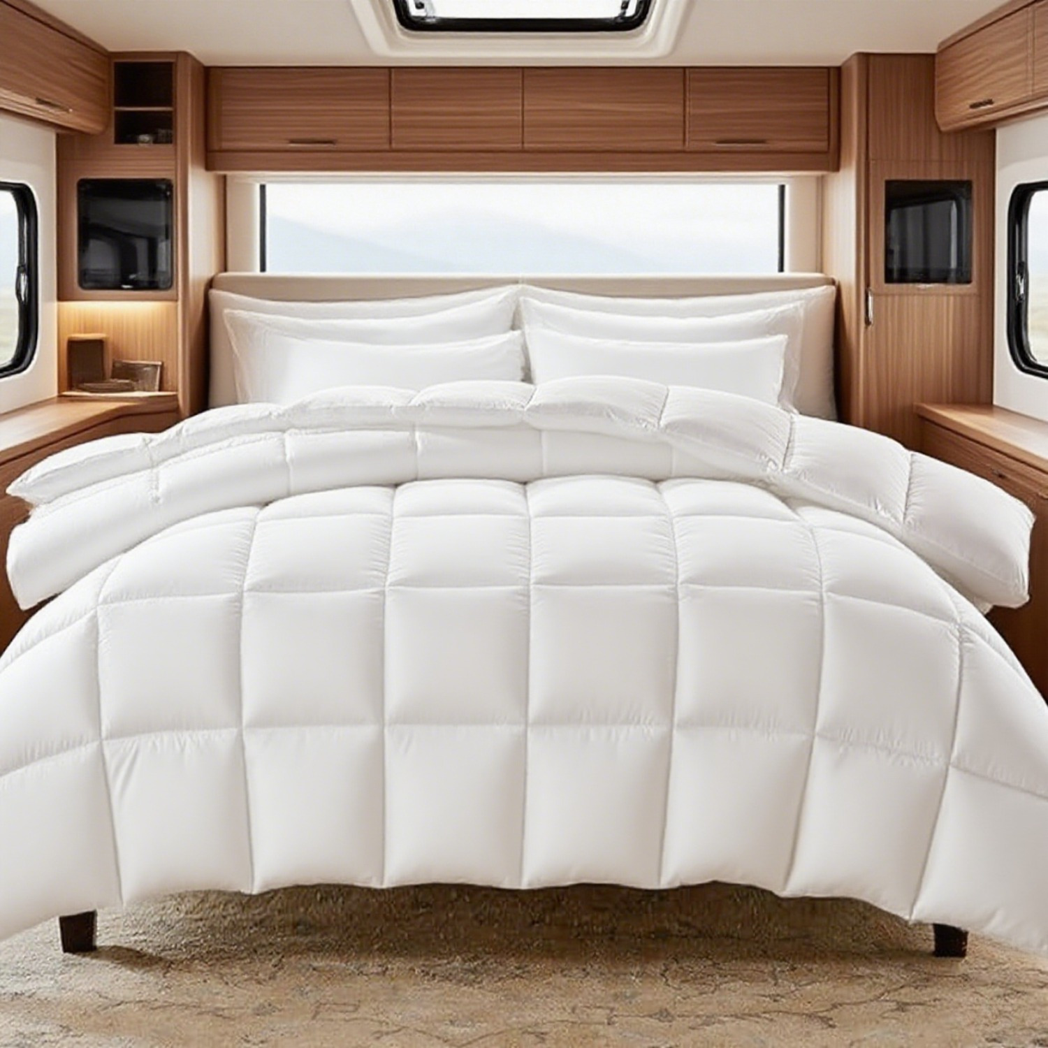 TEMU Fits Rv Lightweight Full Comforter Set - 2/ 3pcs Set - Quilted Down Alternative Comforter/ Duvet Insert For All Season - Black/ Grey