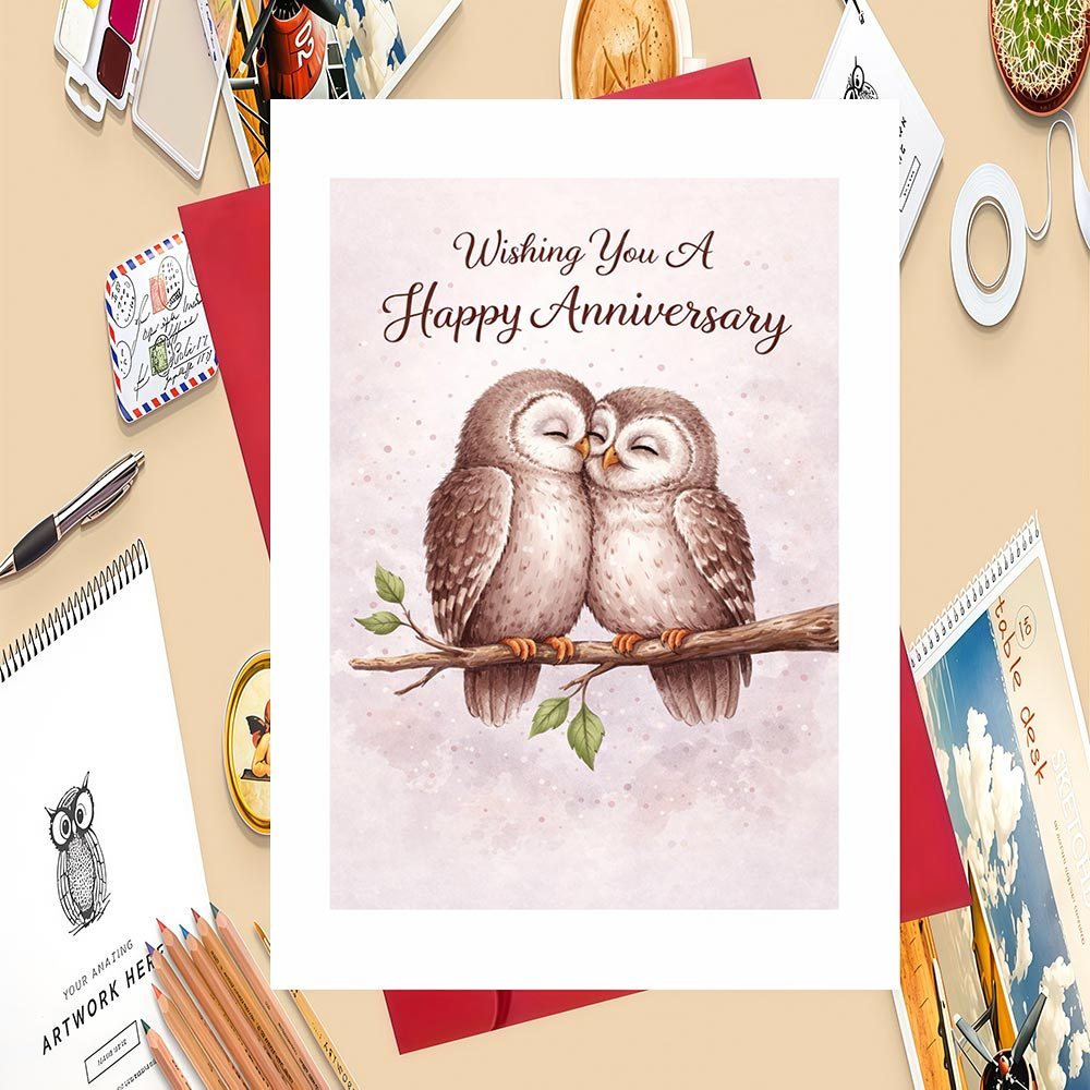 TEMU 1pc Romantic Suitable For Couples Anniversary Card With Envelope - Elegant Paper Greeting Card For Wedding, Valentines, Wedding Anniversary