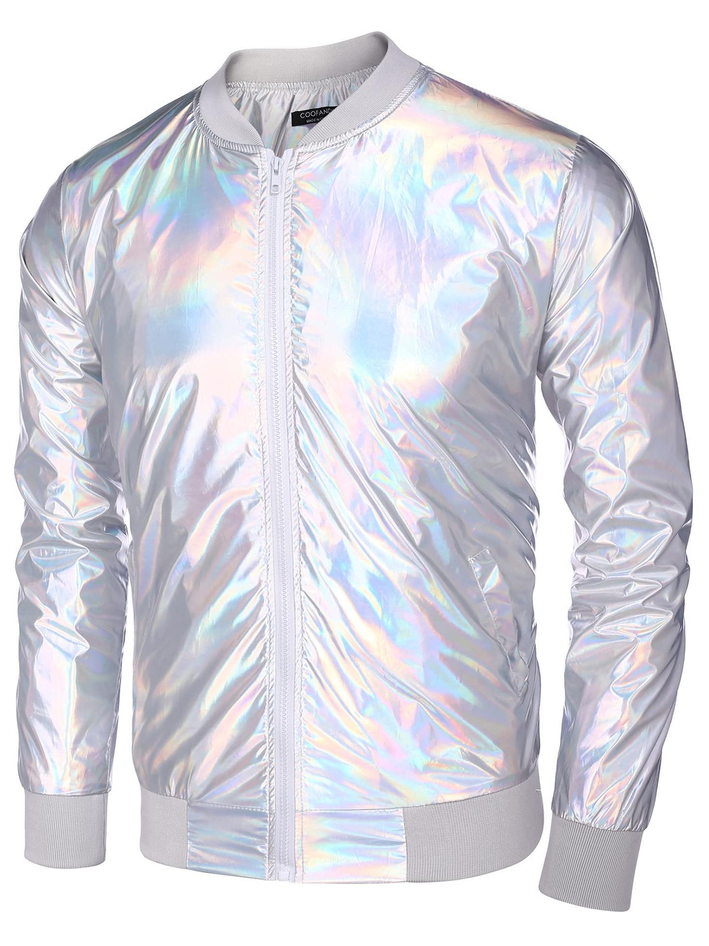 men's vibrant neon green metallic disco jacket 70s party - Temu