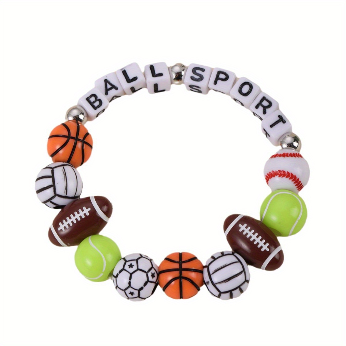 ballsport beaded bracelet basketball soccer tennis ball Temu