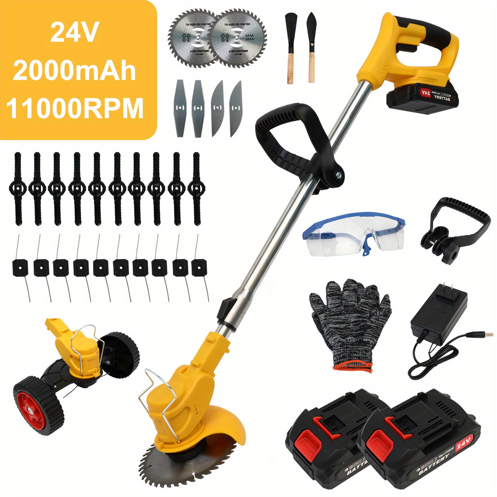 

21v Cordless Lightweight Trimmer & Edger. Comes With . 0ah Batteries And Charger. 3-in-1 Cordless Grass Trimmer, Edger, And Brush Cutter. Powerful And Long-. Yellow For Lawn, Yard, And Garden.