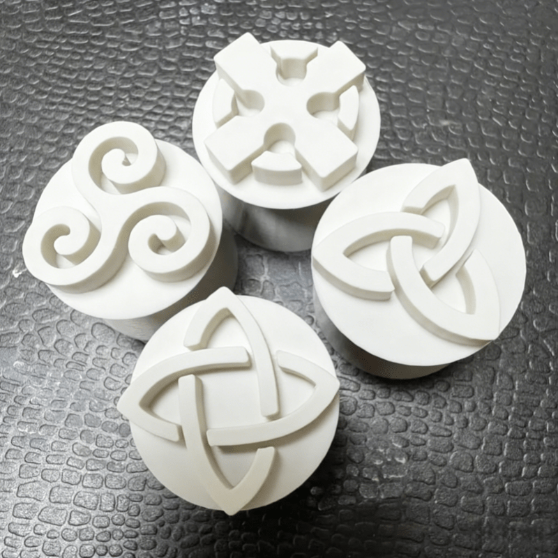 TEMU 4pcs Celtic Pottery Stamp Set, Including Plastic Pottery Stamps, Suitable For Crafts, Featuring Celtic Knots And Geometric Patterns, Durable