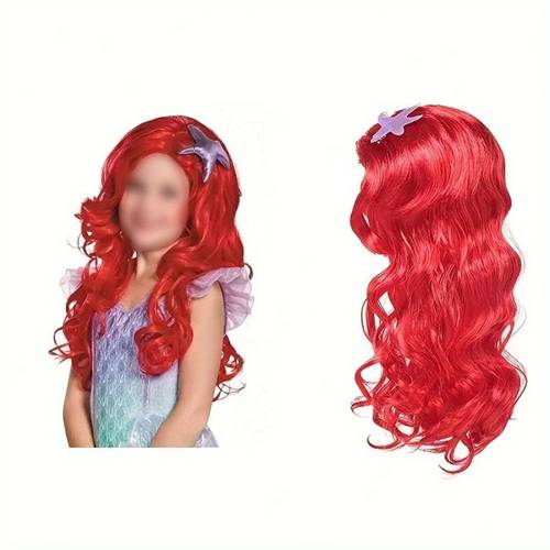 beautiful princess wig cosplay wig womens dress up wig long curly wig suitable for cosplay party and halloween red