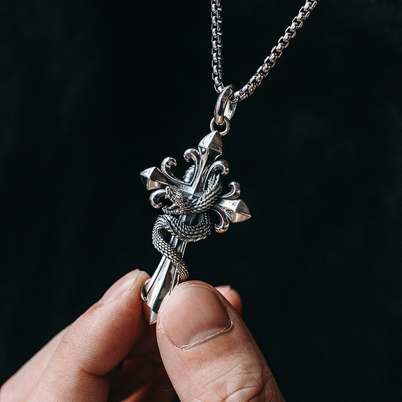 Men's S925 Silver Zodiac Year Kite Pendant Necklace