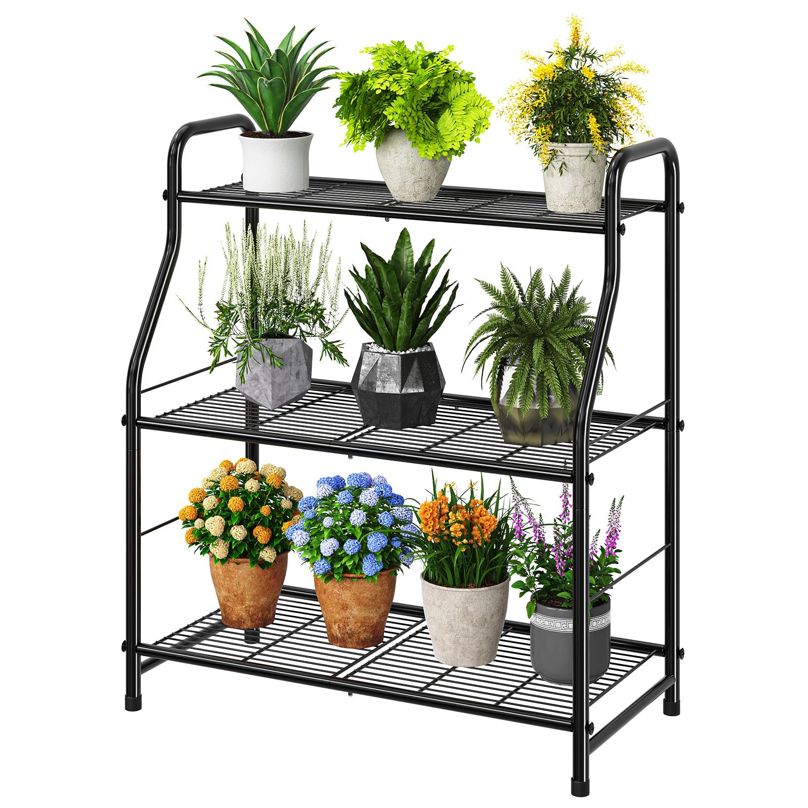 Image of -layer Large-capacity Metal Flower Rack, In A Stepped Design, Can Multiple Plants. Sturdy And Durable And Can Serve As Decoration