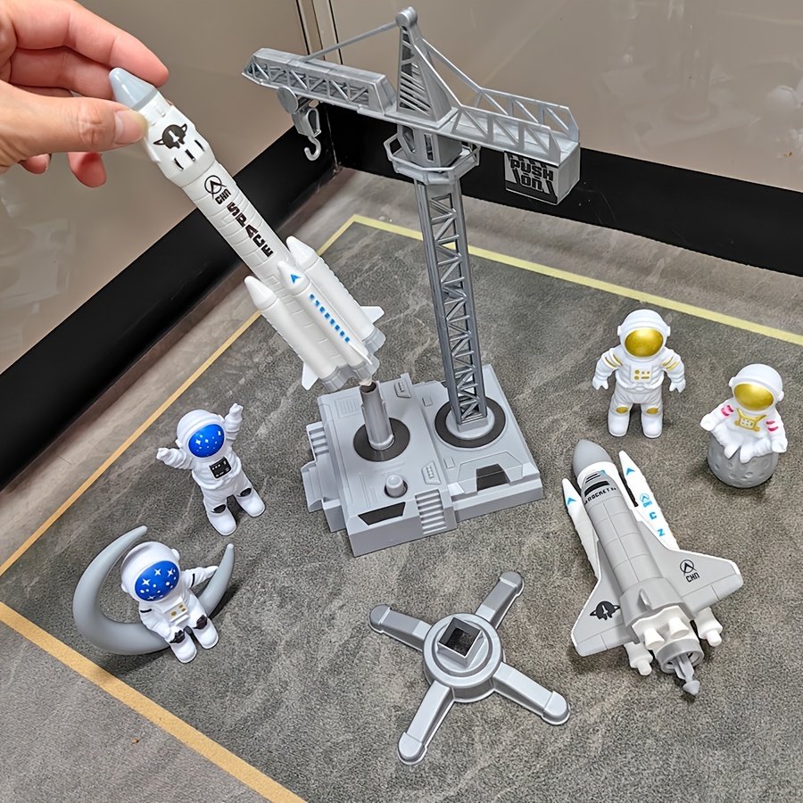 Juguete De Lanzadera Espacial 5 En 1 Con Cohete, 2 Astronautas Y Proyector – Incluye Luces, Sonidos Y Humo, Regalo Educativo STEM Para Niños De 3 A 9 Años