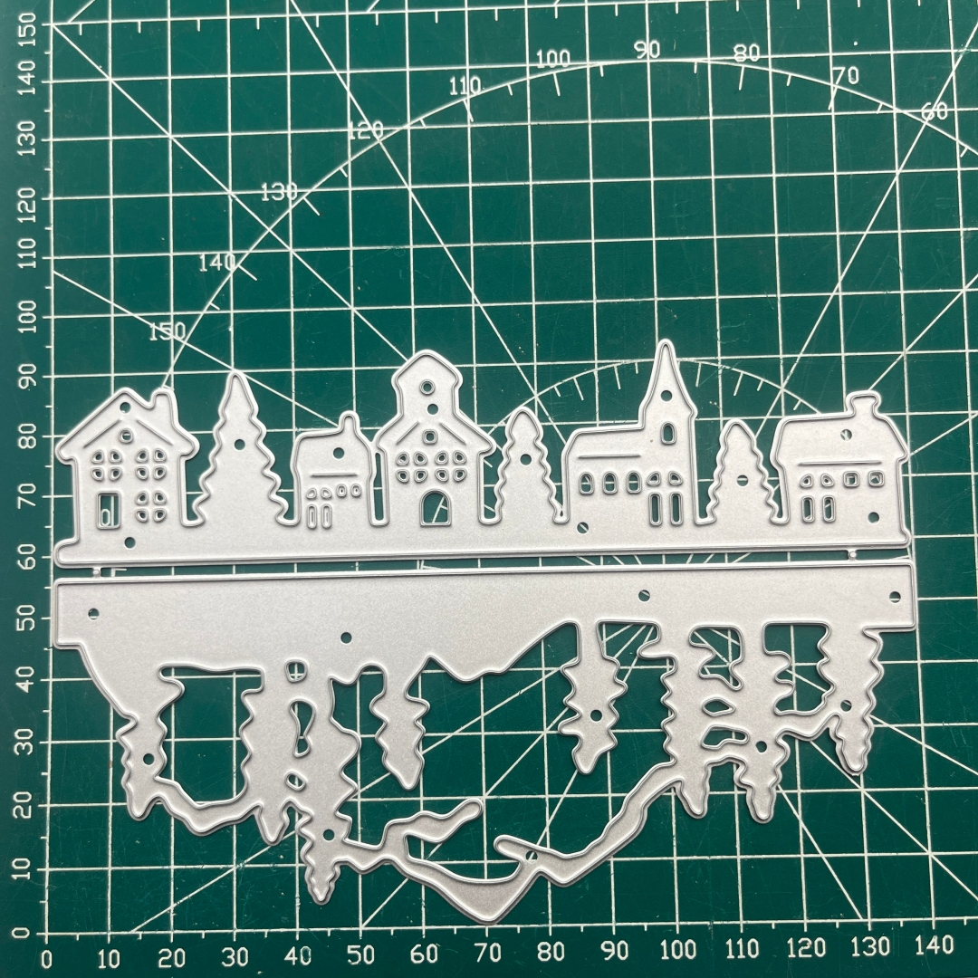 Image of House Background Decoration Metal Cutting Mold, Suitable For Diy Scrapbooking, Greeting Card Making, Templates, Photo Albums, Etc.