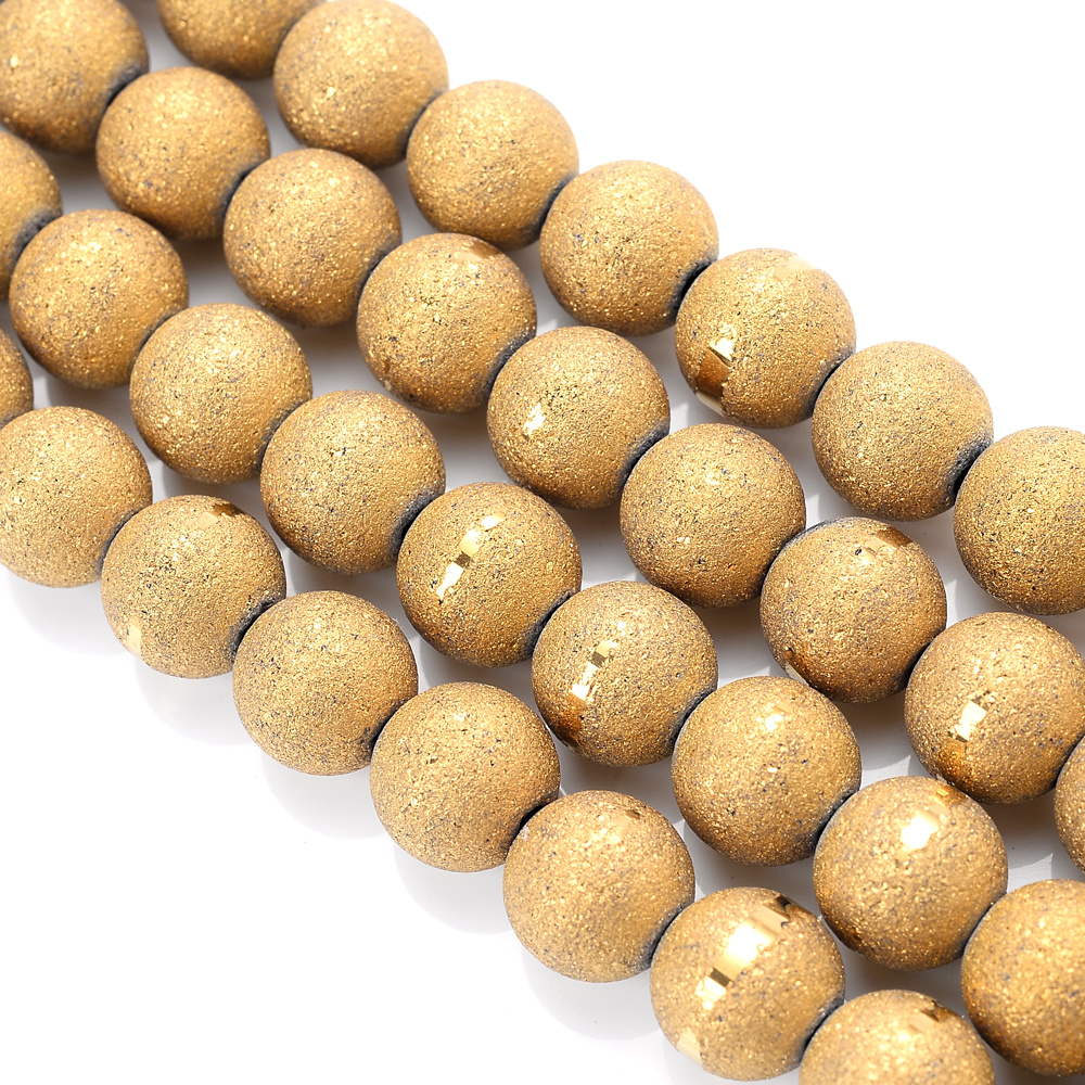 Electroplating Color Natural Stone Loose Spacer Beads