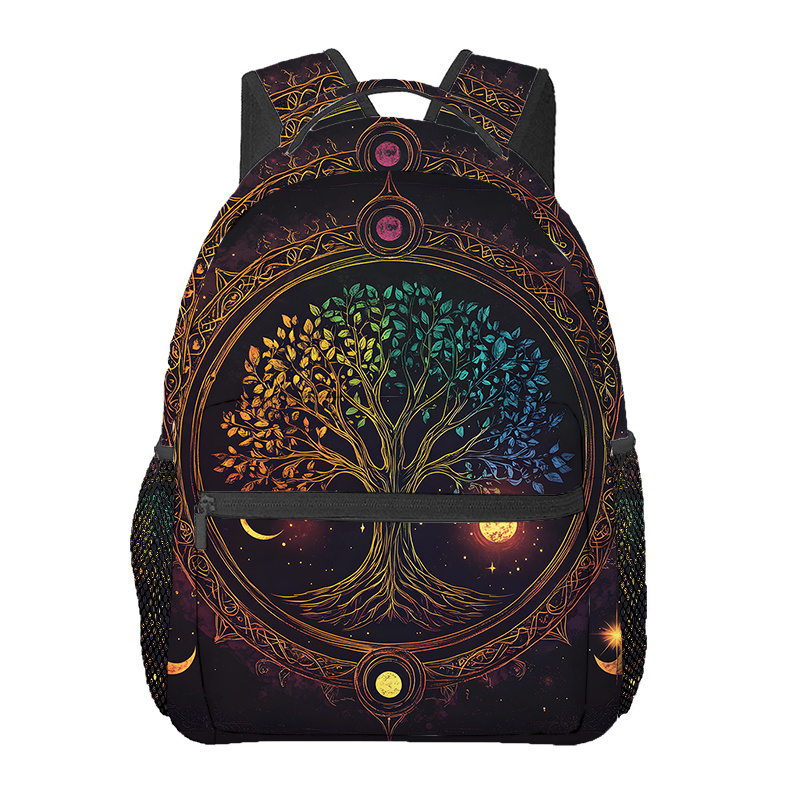 Black Light Tree (20) Backpack, Travel Hiking Backpack, Computer Backpack And Suitable For Travel