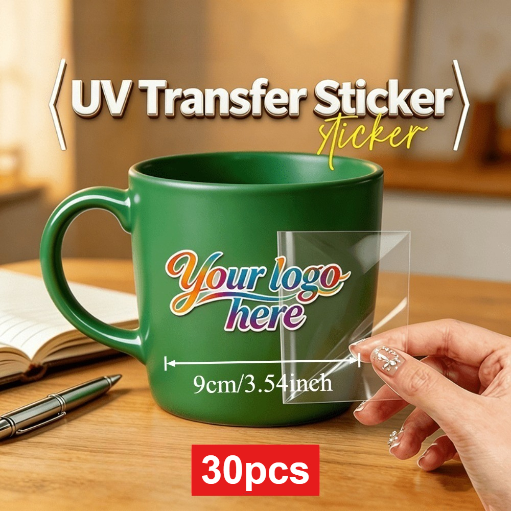 TEMU 30pcs Custom Uv Transfer Stickers, Uv Printed Label Stickers, Personalized Photo/text, Three-dimensional Glossy Surface, Self-adhesive Transfer
