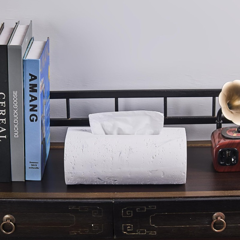 natural   textures tissue box holder rectangular resin decorative cover for bathroom kitchen bedroom living room   durable stylish design bathroom decor and accessories kitchen accessory modern decor item   Product details 4