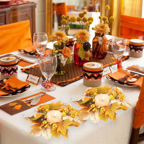 thanksgiving candle rings berries mini fall wreaths candle holders for centerpiece front door decoration