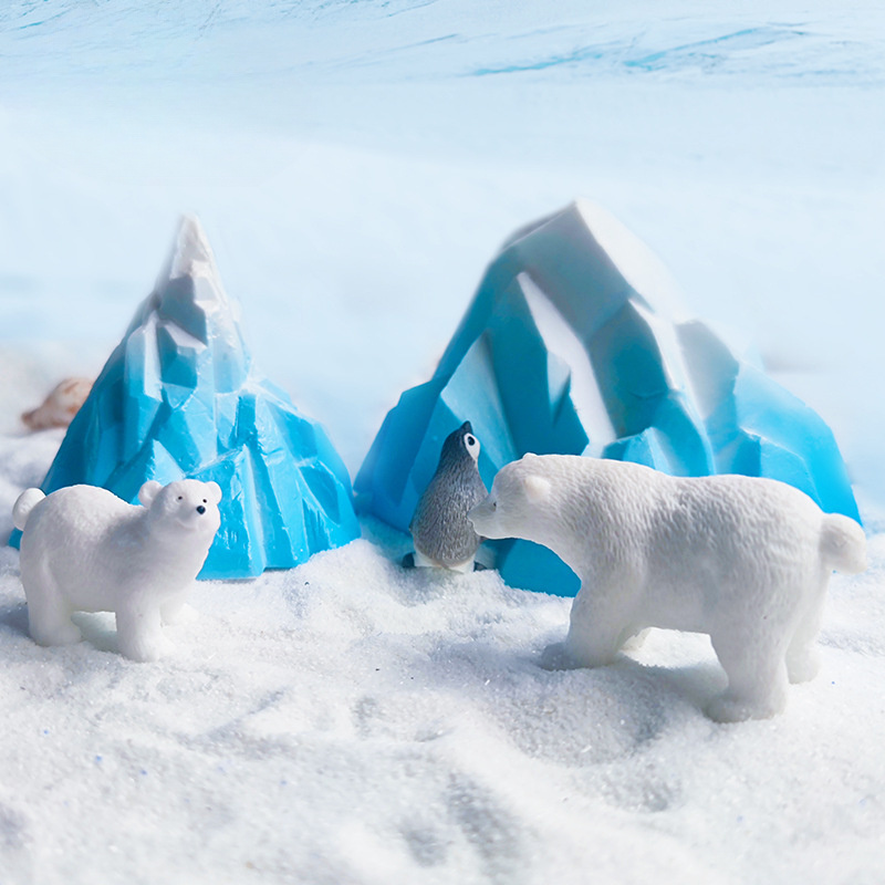 

6pcs Arctic Scene Miniature Set, Contemporary Plastic Polar Figurines With , , , - Floor Mounted, No Electricity Needed, Ideal For Aquarium & Thanksgiving Decor