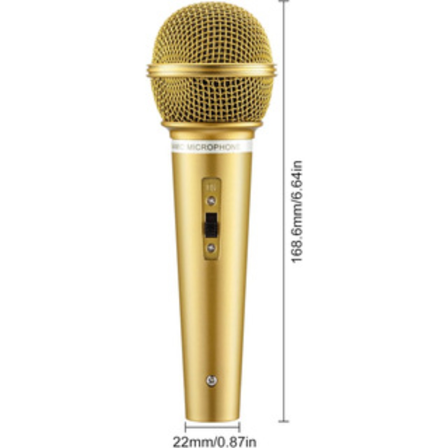 TEMU Microphone Doré, Microphone de Jeu en Plastique, Idéal pour de Karaoké, les Fêtes d'Anniversaire, Halloween, Noël, Accessoires de Musique de Jeu