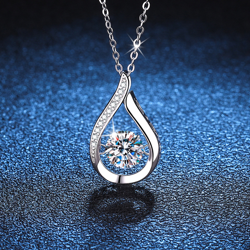 

925 Silvery Drop Pendant Necklace Zirconia - For Engagement, & 's