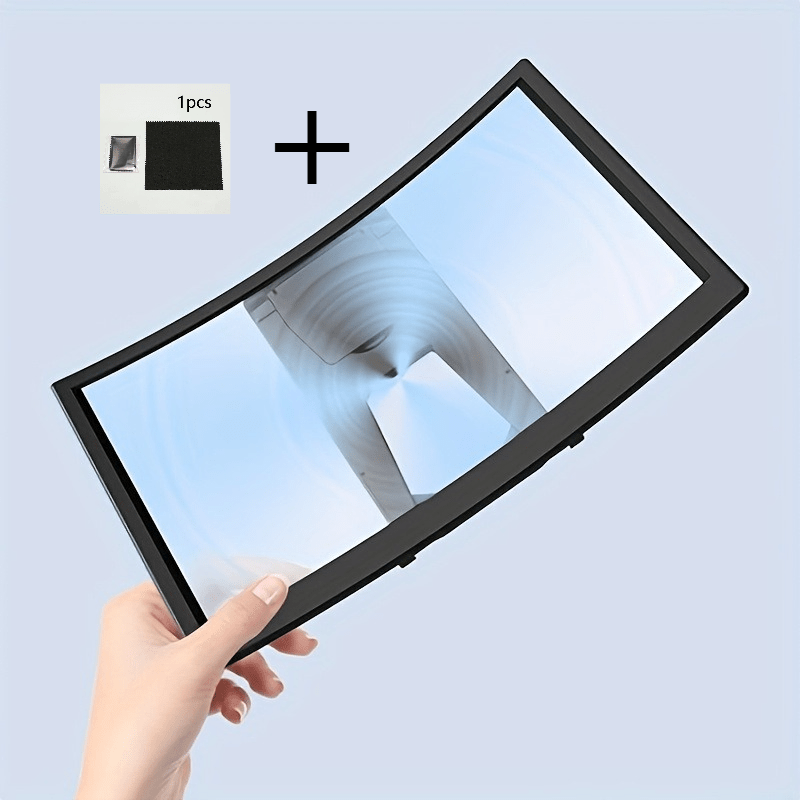 TEMU de cuidado , soporte plegable para proyección curva 3D de 14 pulgadas + paño de limpieza , magnificador de pantalla de teléfono 3D HD –