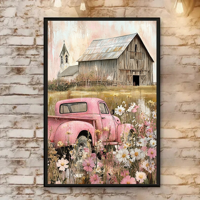 

1pc Retro Canvas Art Print - & Wildflowers By , Wall Decor For Home, Office, Living Room - Style Poster