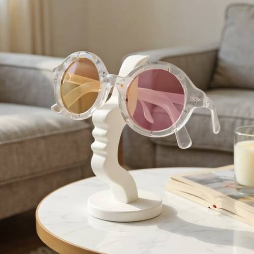 1pc glasses holder stand modern curved glasses stand elegant side face glasses holder minimalist protective glasses case for desks or nightstands glasses holder for desk living room bedroom office