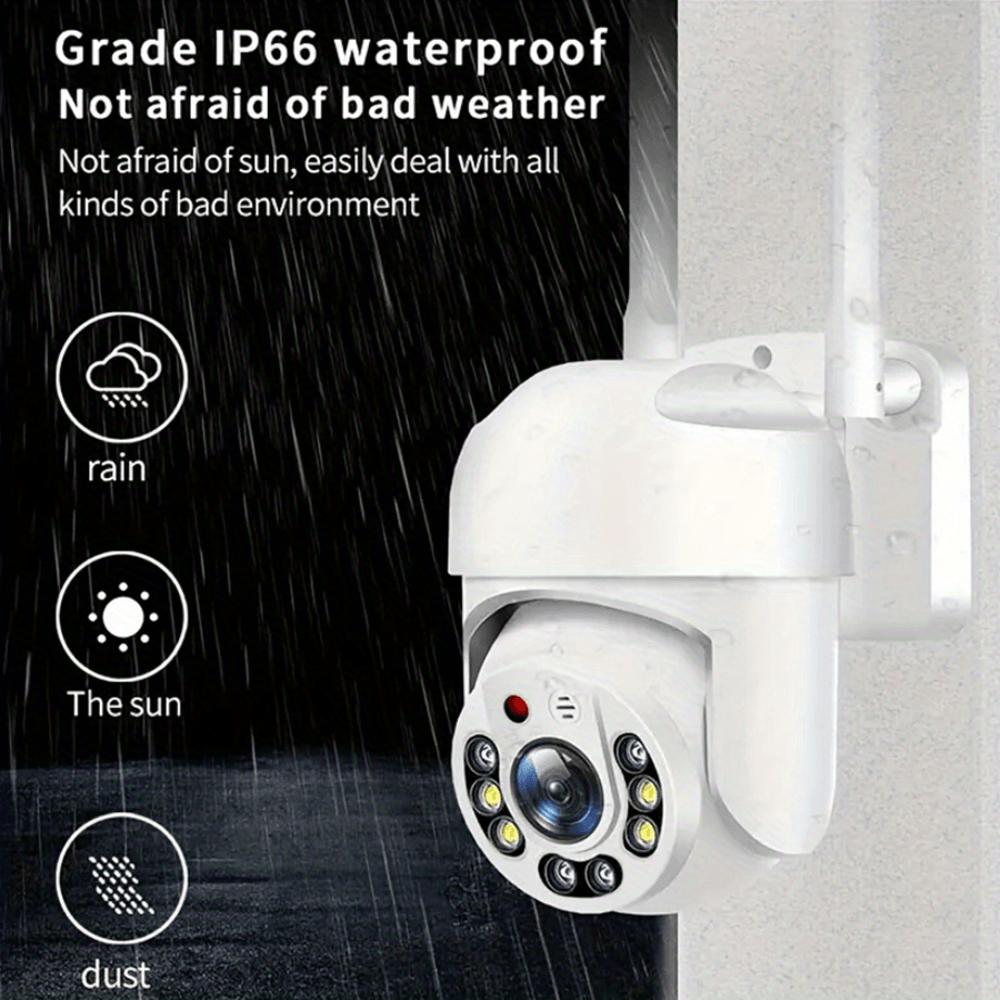 Teruhal Outdoor WiFi Security Camera - Waterproof, Auto-Tracking with 360° Panoramic View, Full-Color Night Vision, Human Motion Detection, Two-Way Audio, USB Powered details 0