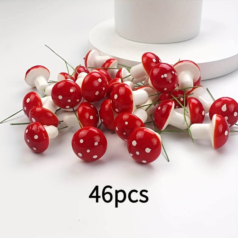 TEMU [3D] 46 pièces Mini Artificiels pour Jardin , Pots de Bonsaï Décoratifs, Idéal pour Décoration DIY Micro Paysage, Intérieur et Extérieur, Rouge,
