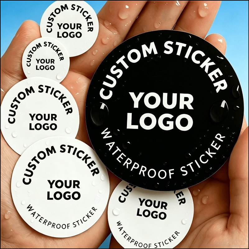 TEMU 52/98/198pcs Custom Logo Stickers, 1.18-3.15 Inch Personalized Photo Image Label Stickers Diy Decor For Wedding Party Invitation Gift Packaging