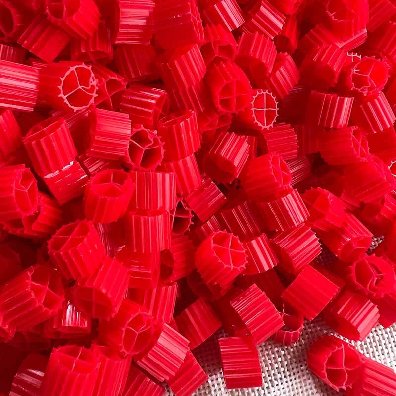 TEMU Fish Tank Fluidized Bed Filtration Rolling Filter Material Red K1 Packing For Wastewater Treatment, Suitable For Filtration Media, Balls, And