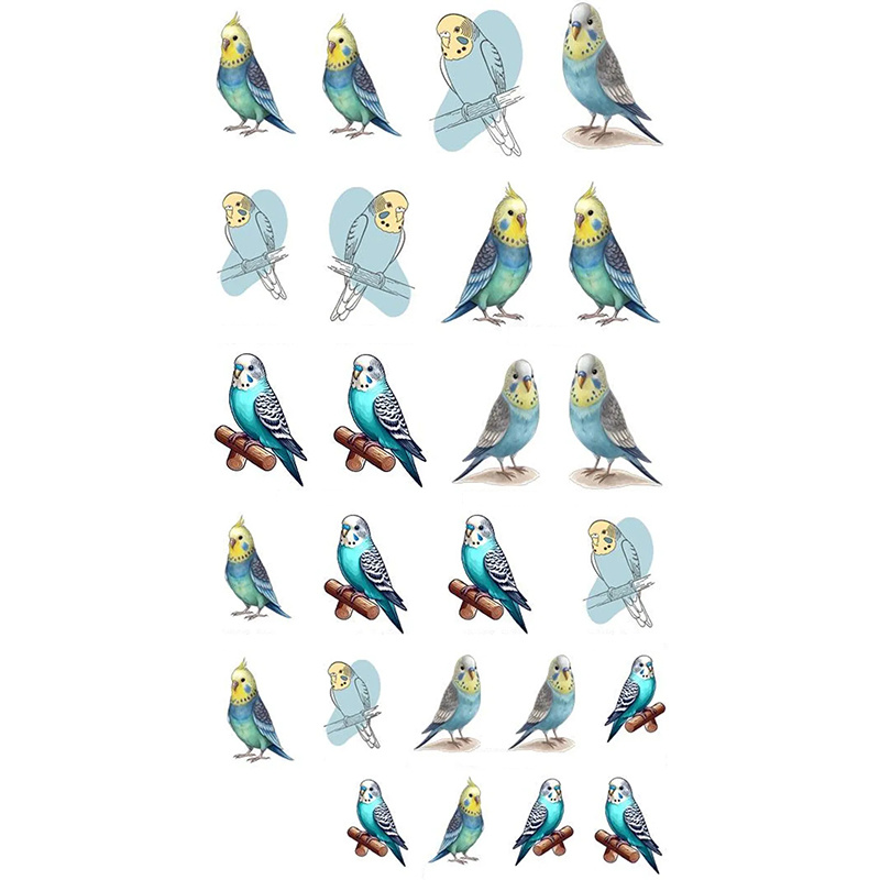 Image of 1pc Parrot Nail Stickers Suitable For - Glitter Temporary Bird Decals, Art For Parties, Application For &, For Hand/foot Care Products