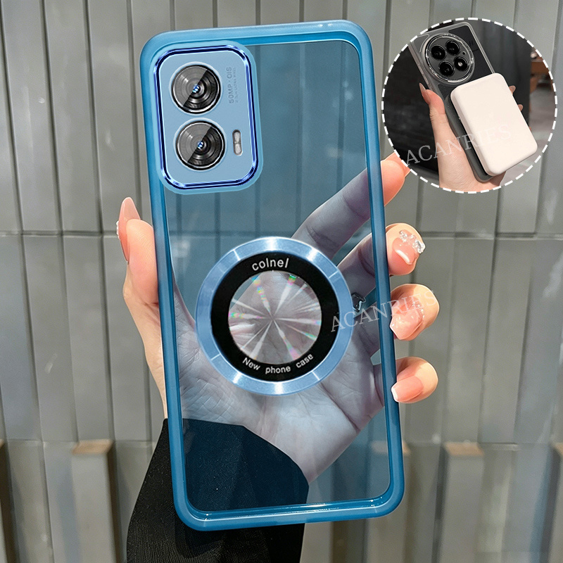TEMU Phone Case - Luxury Magnetic Ring Transparent Soft Tpu Mobile Phone Cases For Motorola For Moto Edge 50/edge 50 Fusion/edge 50 Neo/edge 50 Pro