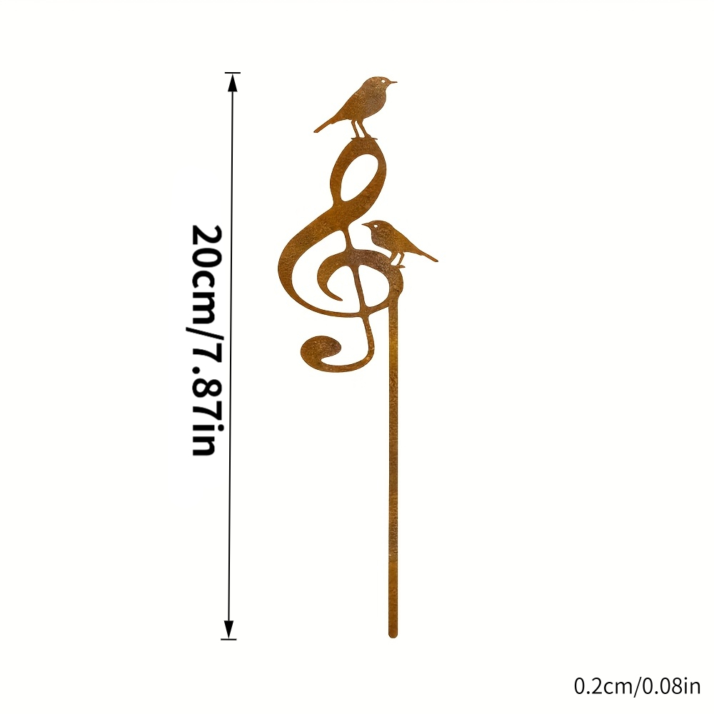 TEMU 2d Flat - 【2d Flat】 2d Flat - [2d Flat] [2d Flat] 1pc Acrylic Treble Clef Bird Decorative Ground Plug - Modern Outdoor Garden Stake, Ideal For