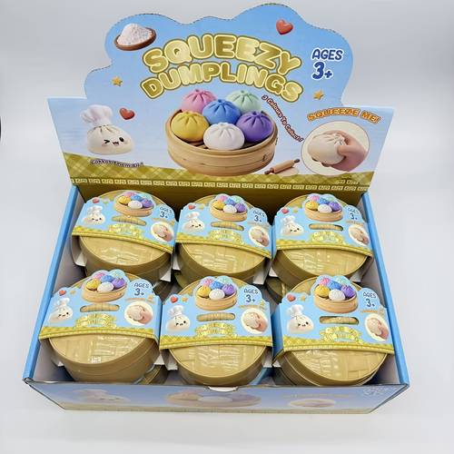 Viral Hit Dumpling Toy - Random Dumpling Box Set, 7-Color Dumpling Toys, Each Set of 12 1 Glitter Dumpling, More Surprises (Random Set of 3)