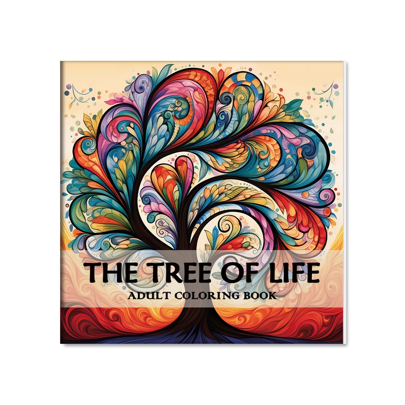 TEMU Tree Of Life Series Adult Coloring Book | Stress Relief And Relaxation, Psychological , With Amazing Abstract Patterns, Festive Inspirational