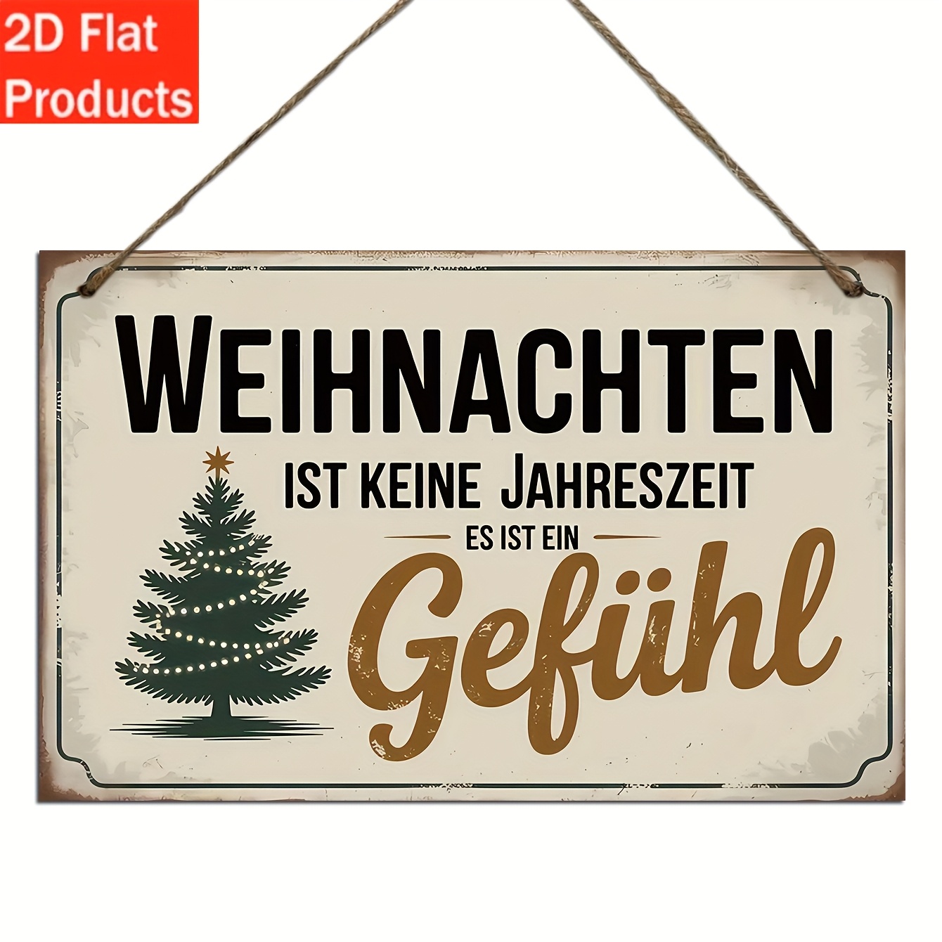 TEMU 2d Flat, 2d Flat - Decorative Plaque And Ornament, A German Vintage Wooden Sign, Christmas Is Not A Season, But A Feeling, Christmas Party Wall
