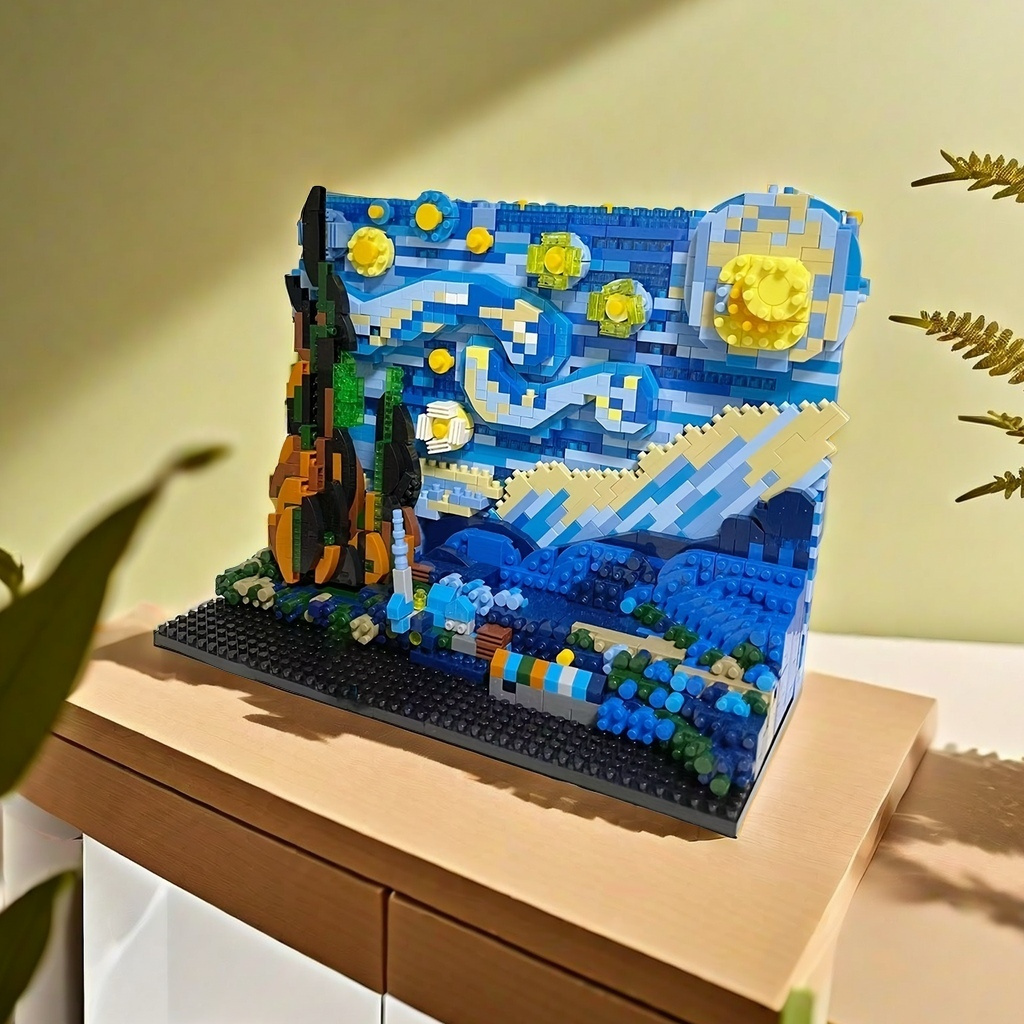 ABS Starry Night 3D Building Blocks Set Creative Puzzle for Adults
