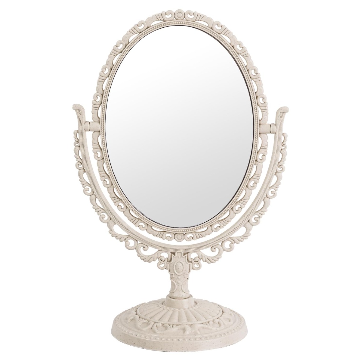 E-shop Vintage Schminktisch | 360-Grad Drehbarer Doppelseitiger Tisch Make-up Spiegel mit Ständer Schlafzimmer Dekoration für Tischplatte,