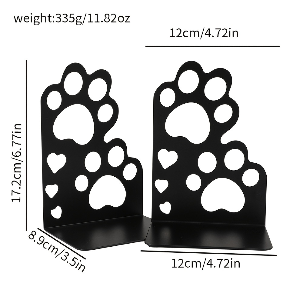 TEMU Acrylic Paw Print Bookend, Paw Print Bookstop, Suitable For Bookshelves And Cabinets, Home Office Desk And Bookshelf Decoration, Gift For Female