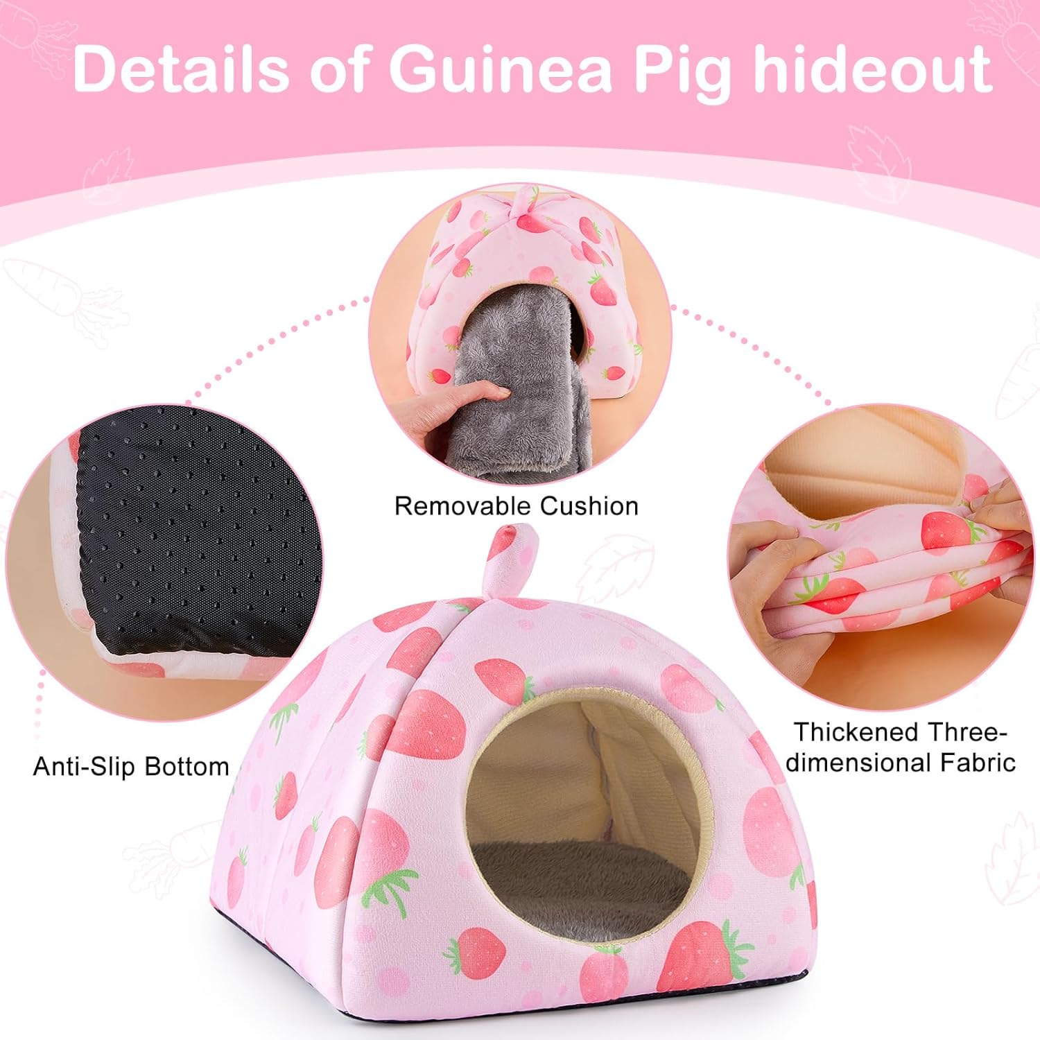 Bienbee Guinea Pig Hideout, Washable Guinea Pig Tunnel Set, 2 Pack