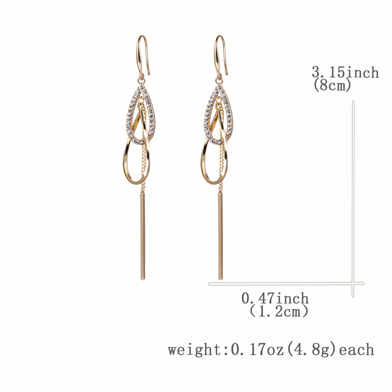 French Style Plated Cubic Zirconia Teardrop Dangle Earrings