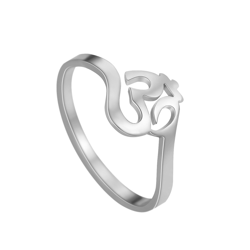 Stainless Steel Hindu Yoga Om Aum Ring