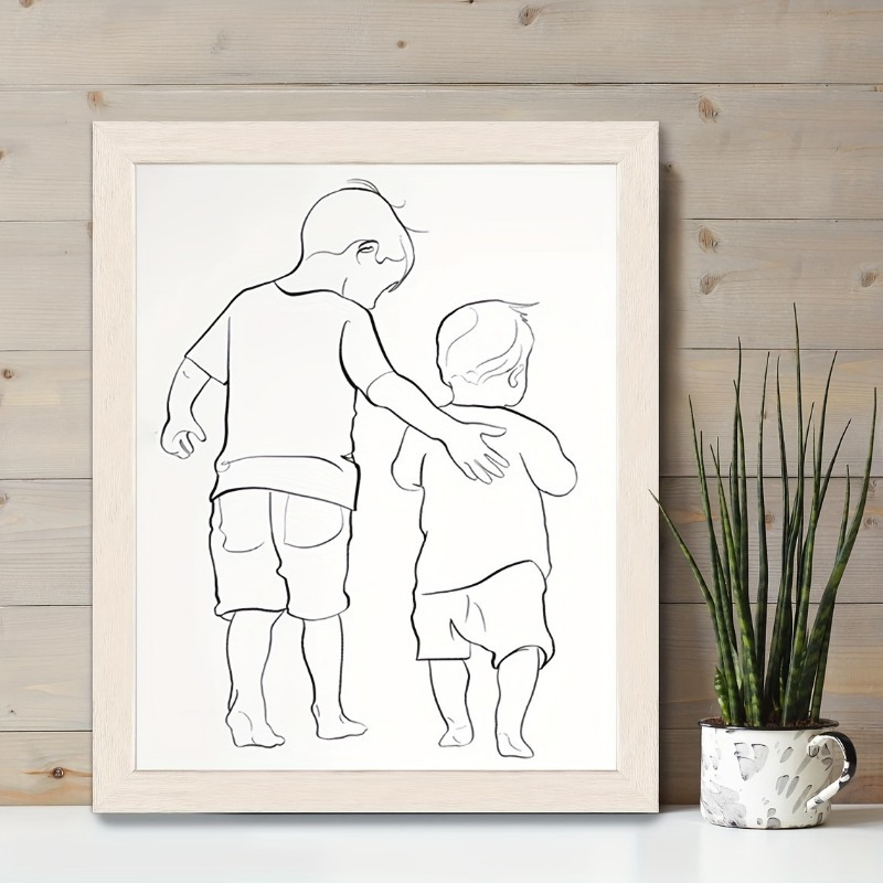 1pc Line Canvas Poster, Unframed Big & Art Print, Versatile Wall Decor For Bedroom, Living Room, Cafe, Holiday Gifts - Christmas, Thanksgiving, New Year, Ramadan Decor, Easy Hanging
