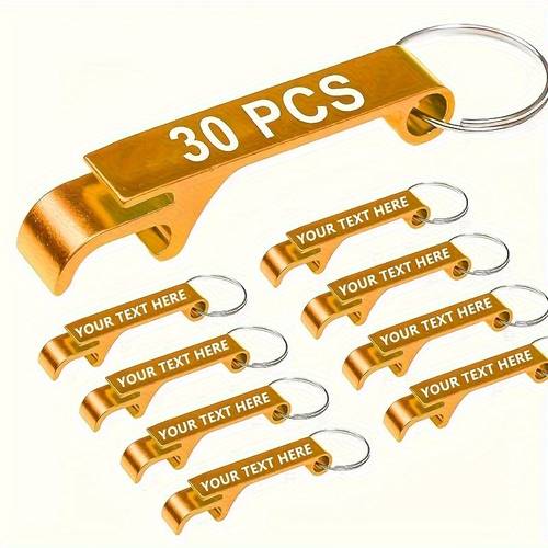 custom 30 personalized custom aluminum key chain bottle openers suitable for wedding gifts youth parties and