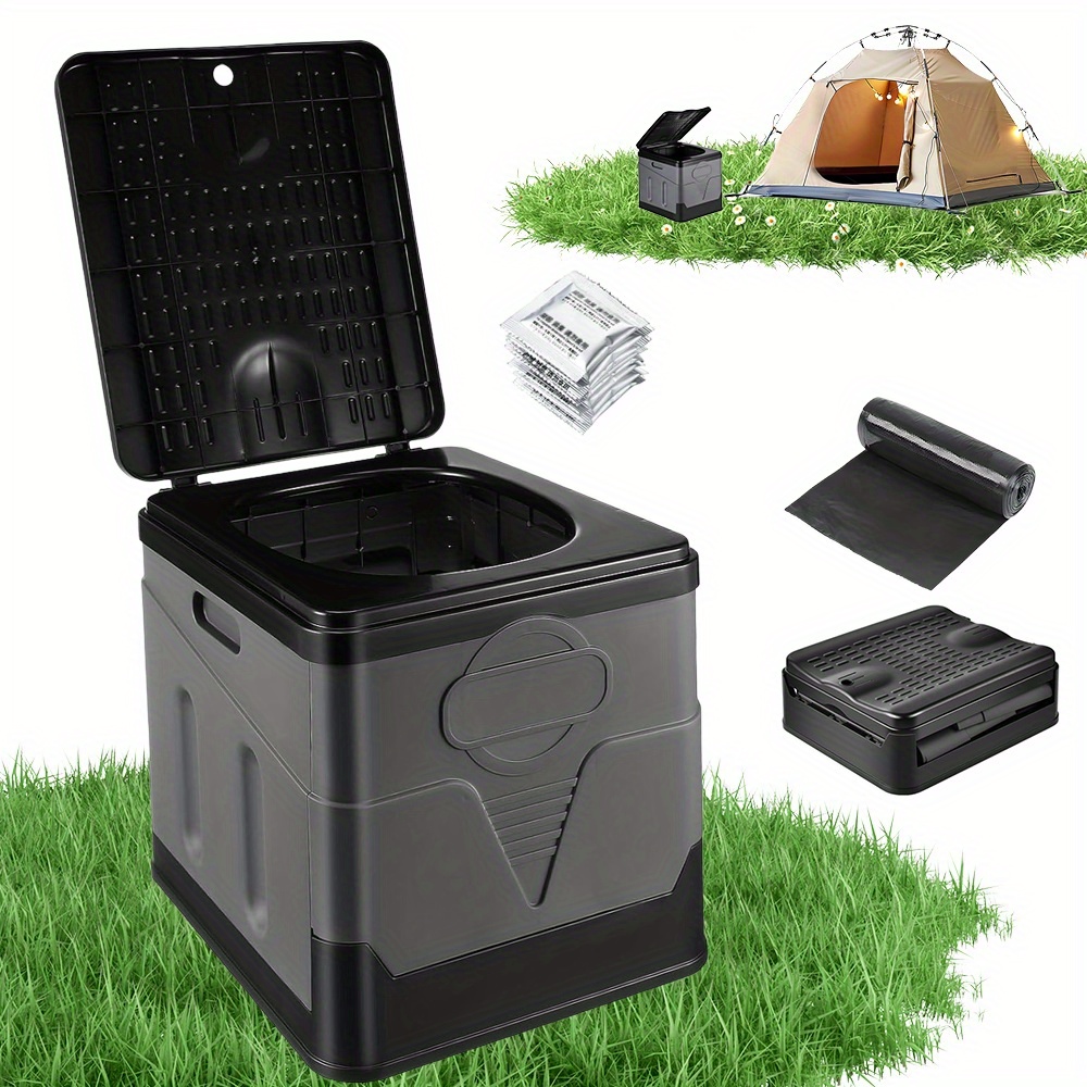E-shop Anikers Tragbare Falt-Toilette - Kompakt, Langlebiges ABS-Material, Nicht-Elektrisches Design für Camping, Wandern & Notfälle - Sauber & Einfach