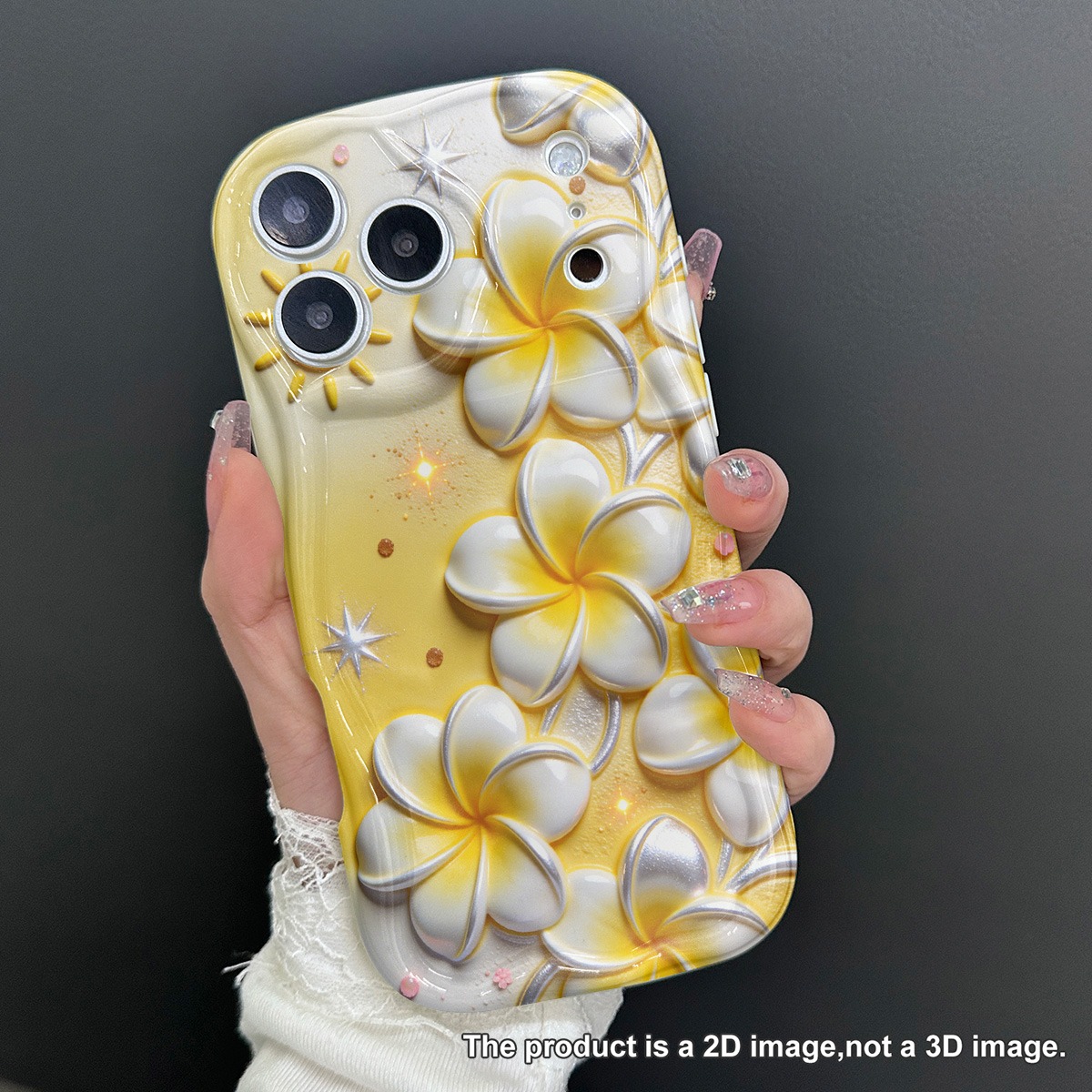 TEMU Phone Case - 2d Plane Excellent Protection, Drop-proof And Scratch-resistant Phone Cases, Yellow And White Plumeria Flowers With Suitable For