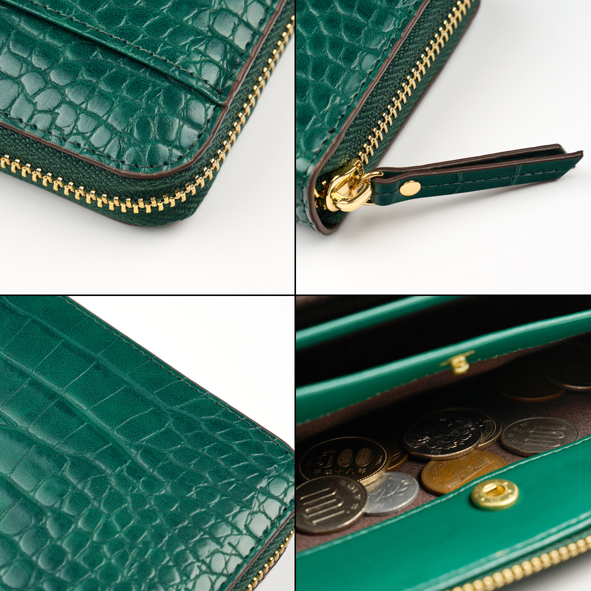 【ヴィンテージスタイル】レディース ロング クロコダイル柄 ウォレット | カード 複数、安全な留め具付きコインポケット、ファッションアクセサリー、高級感、本革、ジップポケット、ナイロン 商品詳細 11