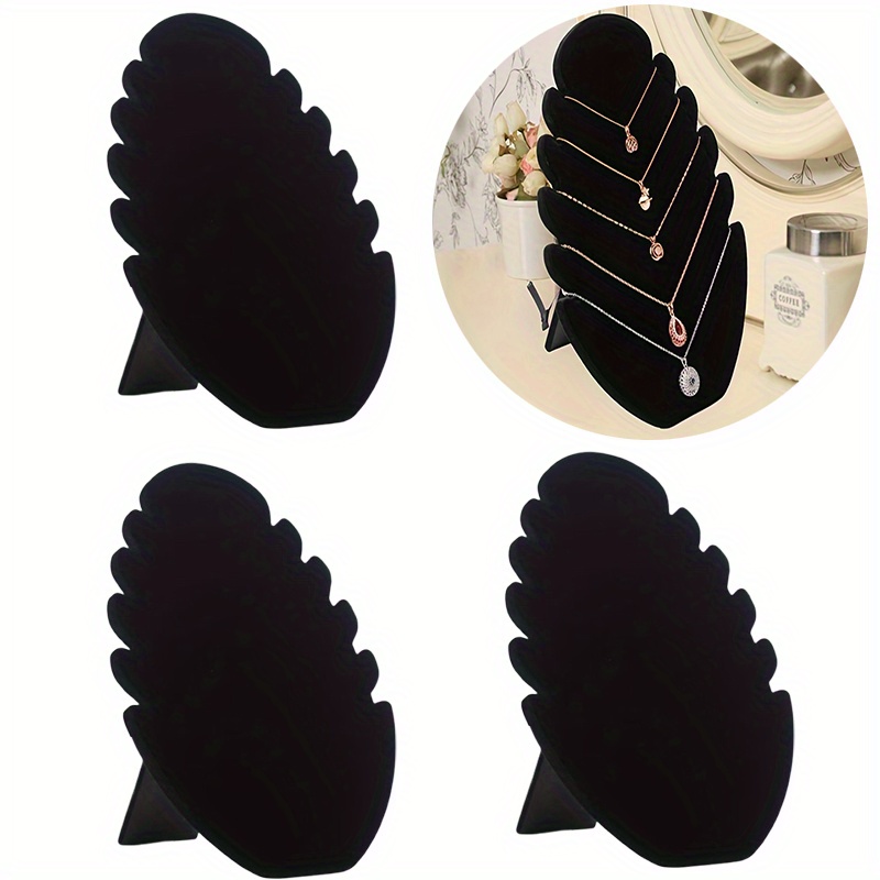 3pcs black velvet jewelry display rack with multiple hooks durable plastic necklace bracelet organizer for   salon   free storage   tower jewelry display for selling boutique essentials   Product details 2