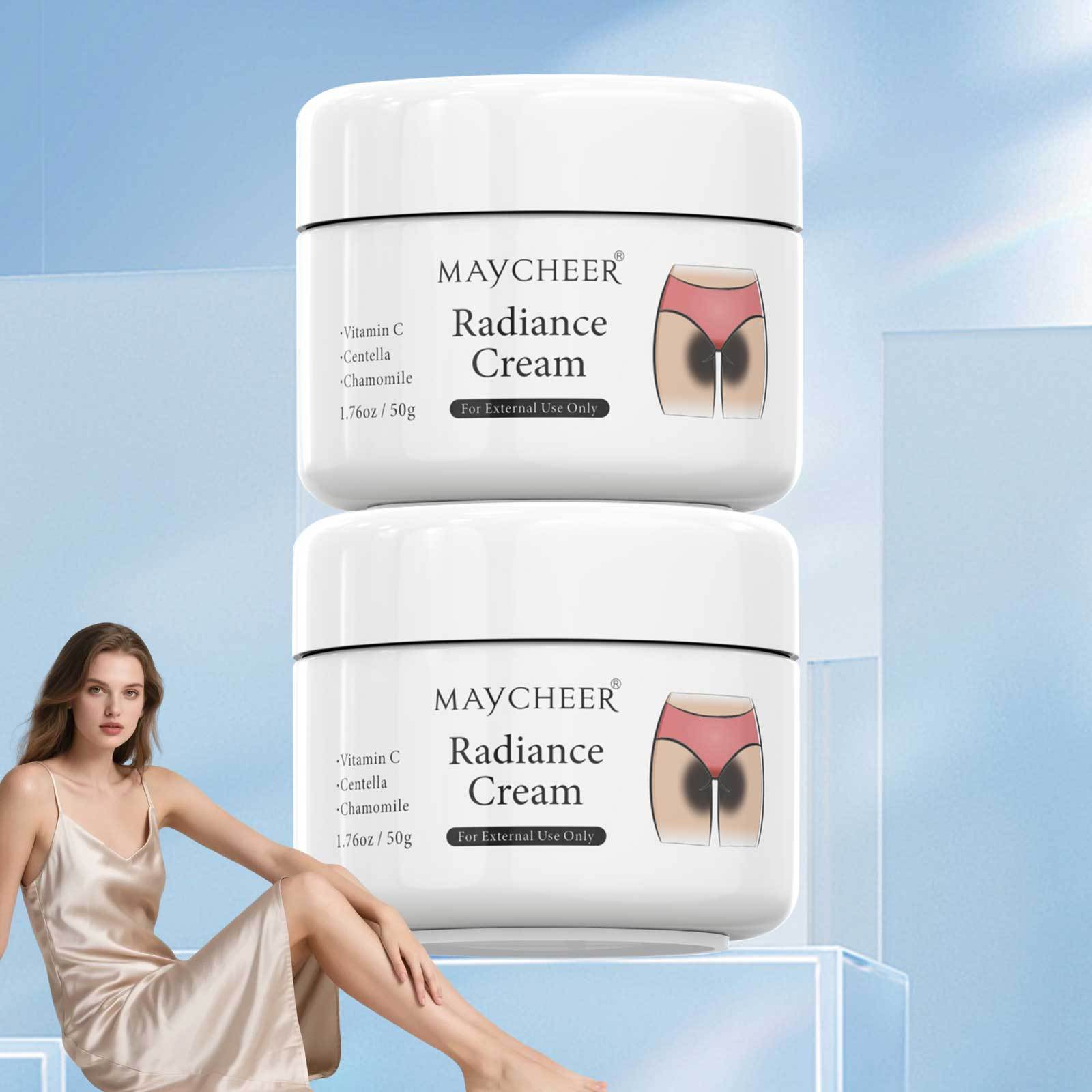 TEMU 2pcs Radiance Cream - Private Parts Care Cream, Contains Vitamin C, Niacinamide, Centella Asiatica And Chamomile Extract, For Private Parts, Underarm, Joints, Butt, Thigh Beige.