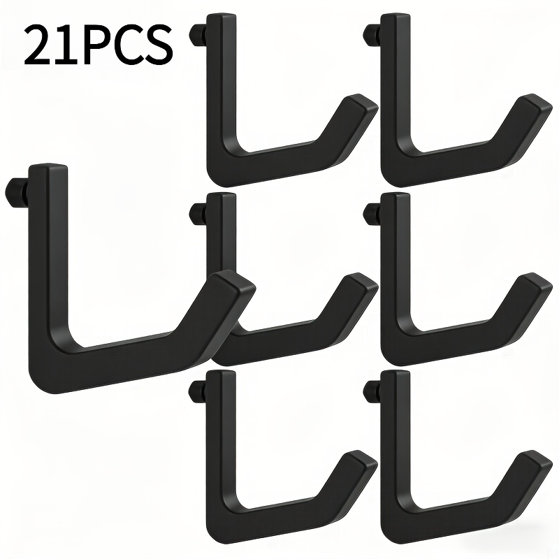 TEMU 21pcs Heavy-duty Durable Hooks For 10.3mm Frame | -bearing Capacity, Wall-mounted, Brushed Surface Treatment, Suitable For Frame, Garage And